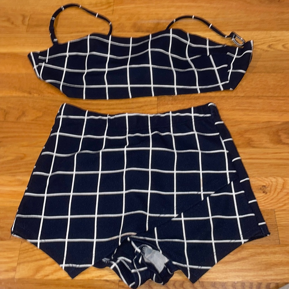Envelope Shorts and Top Navy & White Set